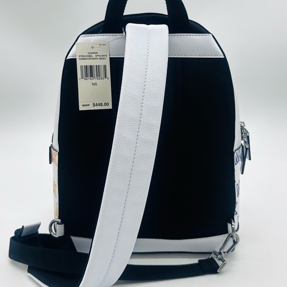 Michael Kors Cooper Commuter Medium Sling Bag Backpack MK Rainbow Optic White - Picture 10 of 14